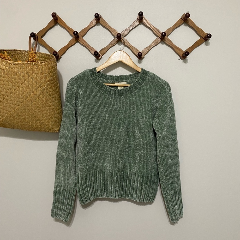 Cynthia Rowley Forest Green Crew Neck Sweater